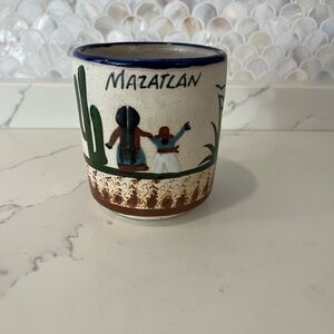Mazatlán Mexico Pottery Mug Hand Painted Souvenir Southwestern Desert Scene Cup